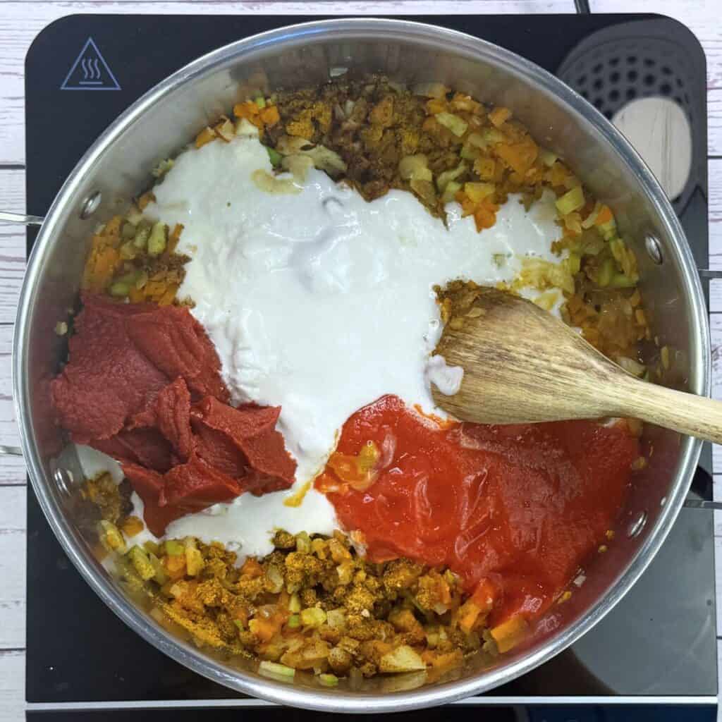 Pot with vegetables in it