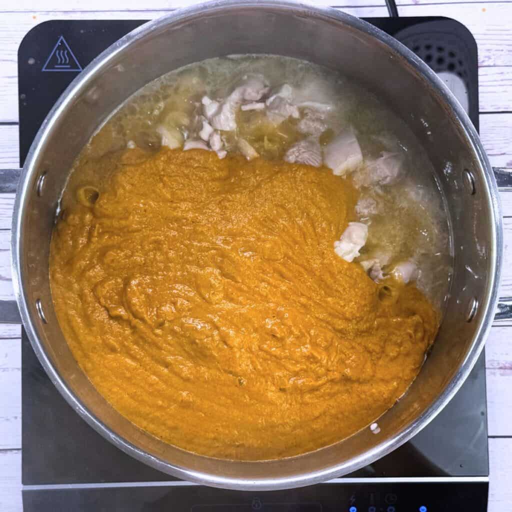 sauce added to cooked chicken