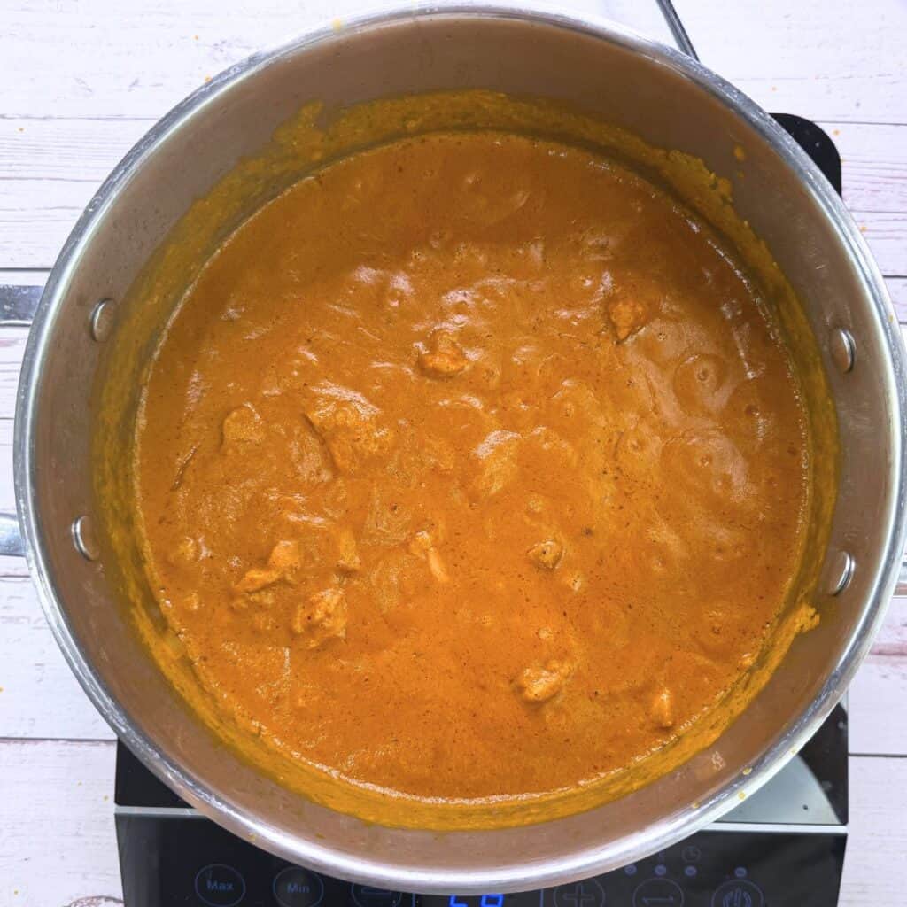 finished butter chicken curry
