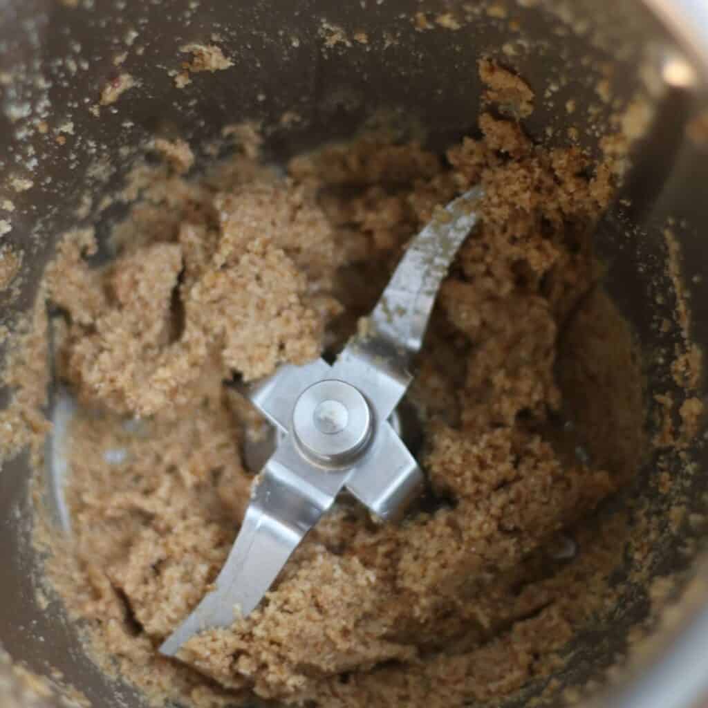 Salted Caramel Bliss Ball mixture after adding a little water