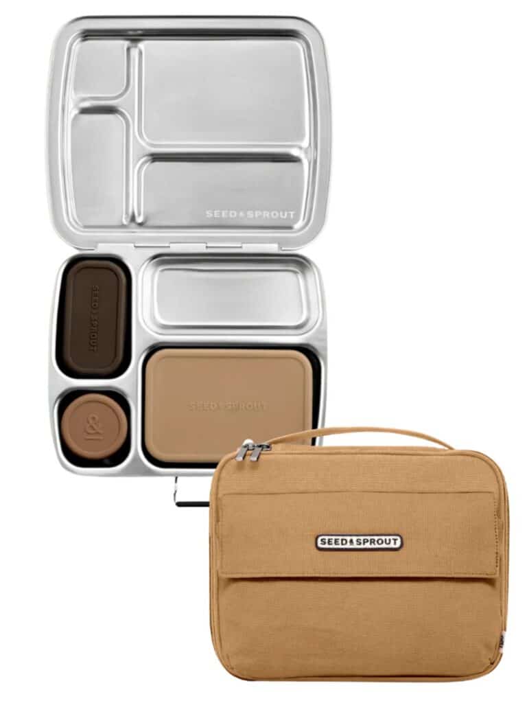 Seed & Sprout crunch box with matching insulated lunch bag