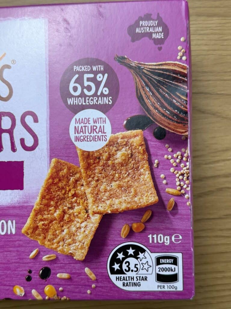 Food packaging with health claims