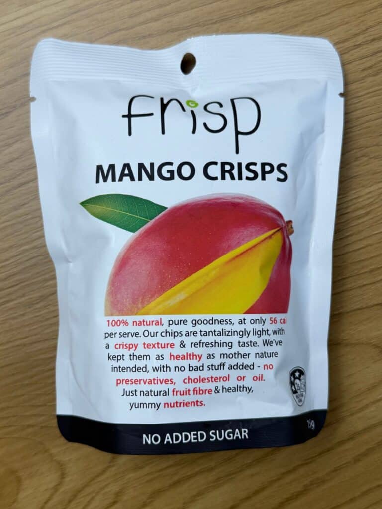 A dried mango snack packet