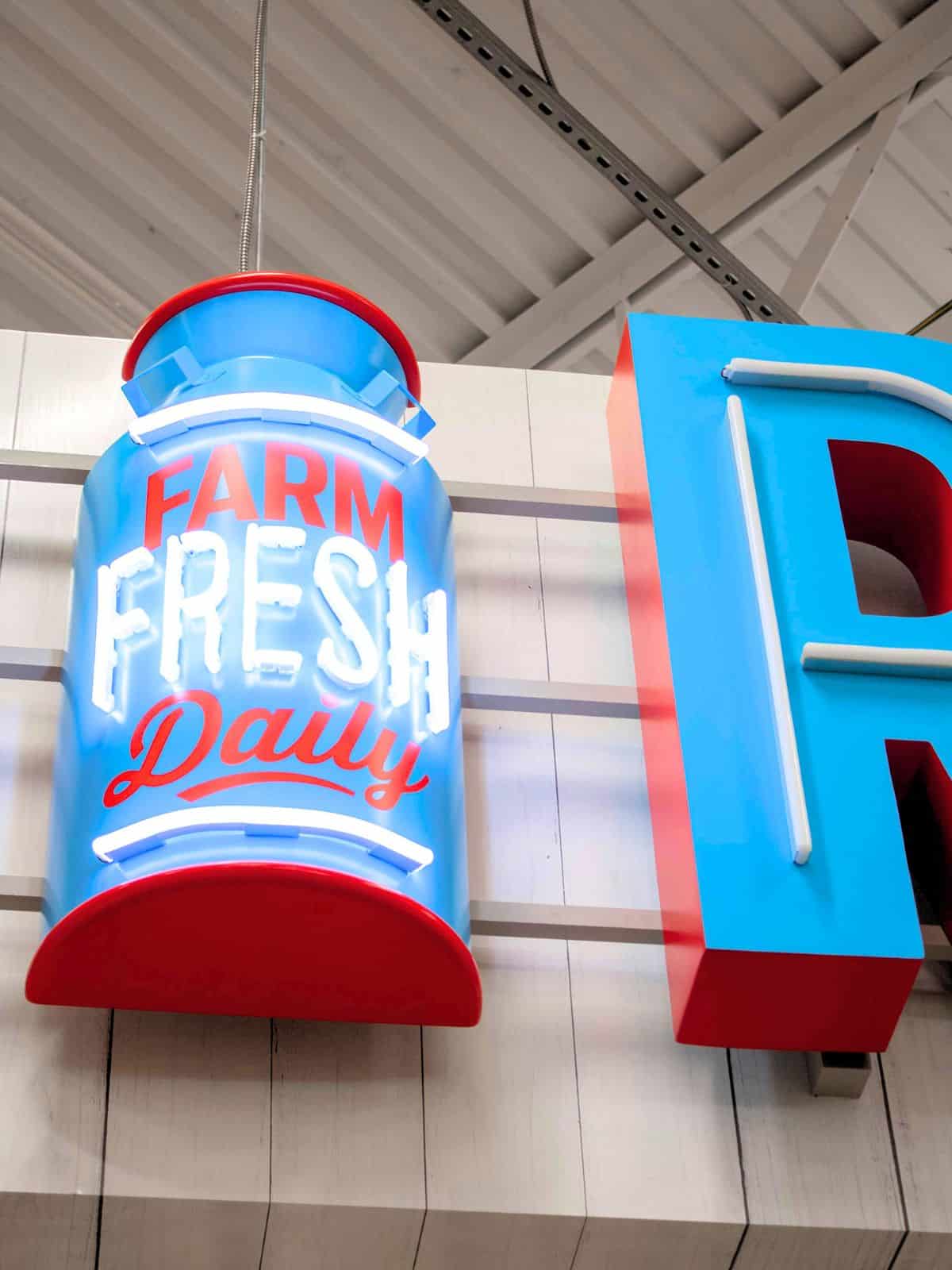 Image of a signage in the shape of a milk bottle