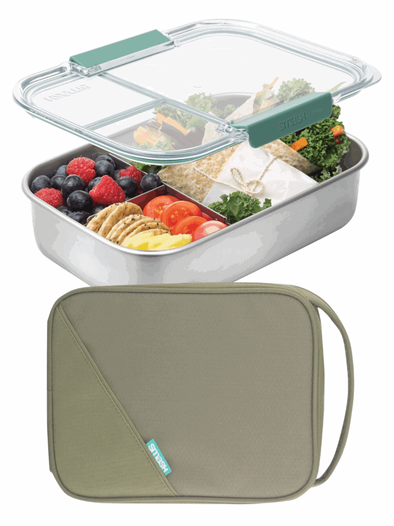 Microwavable lunchbox with 3 compartments from Smash